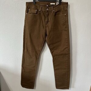 NOEND Mens Size 33x30 Slim Fit Golden‎ Brown Denim Jeans Made In USA